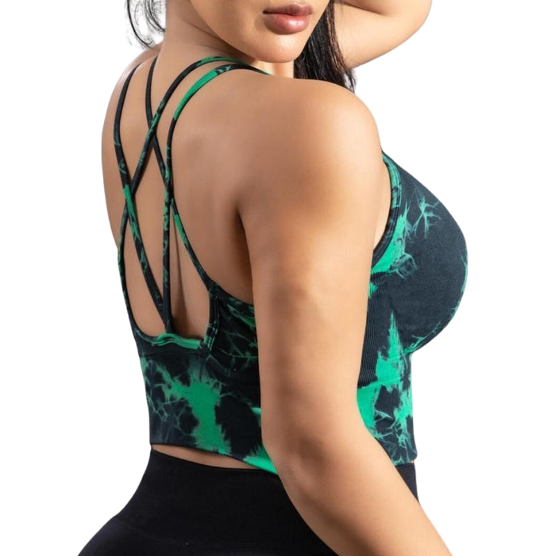 Plus Size Printed Tie Dye Sports Bra