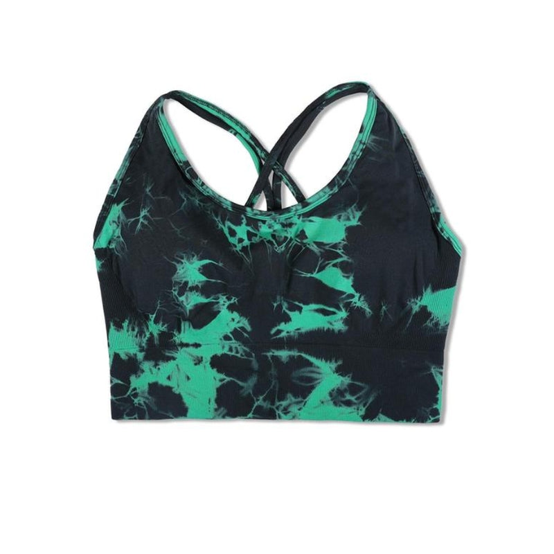 Plus Size Printed Tie Dye Sports Bra