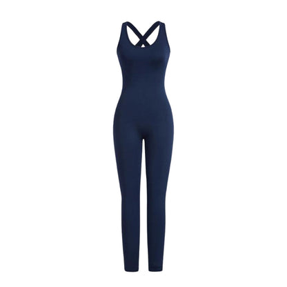 Zip up Crop Top & Cut Out Overalls Jumpsuit Two-Piece Set